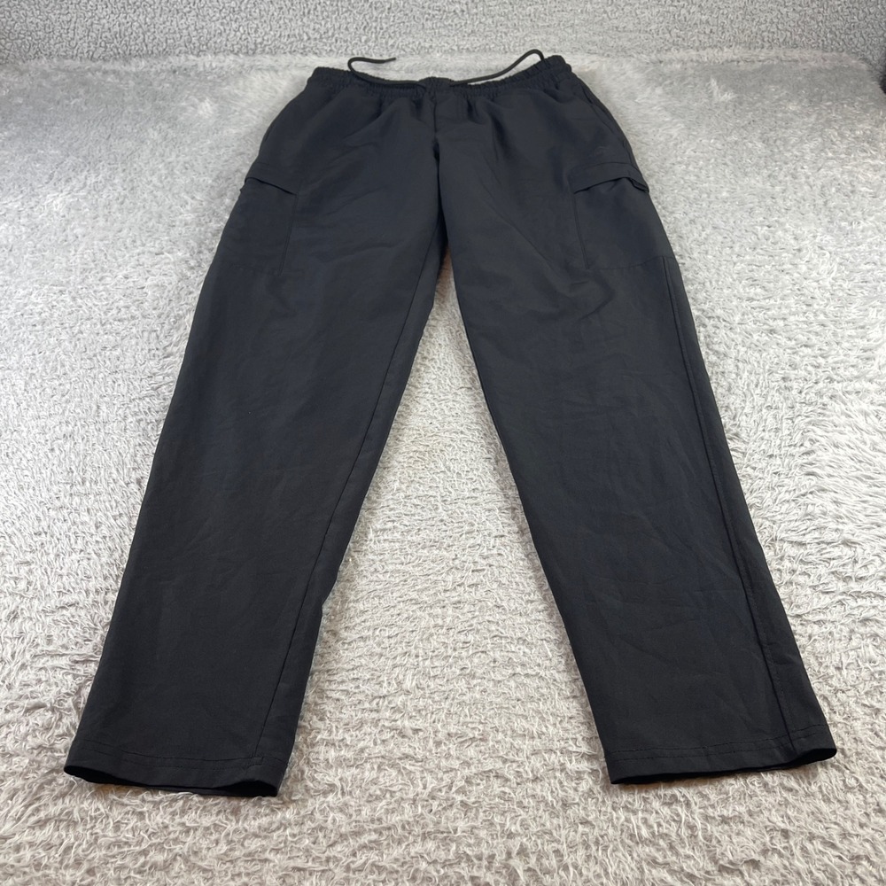 Unipro Trek Mens Black Cargo Hiking Pants Elastic Waist Quick Dry Size Medium